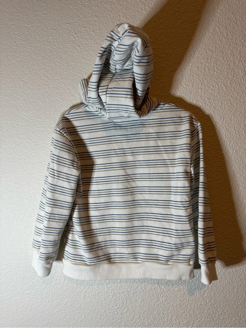 Children's Cream & Navy Striped Zip-Up Hoodie